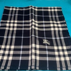 Burberry Black and White Plaid Handkerchief